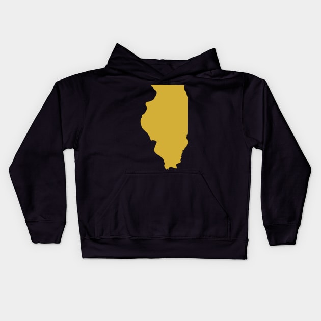 Illinois state map Kids Hoodie by Wordandart